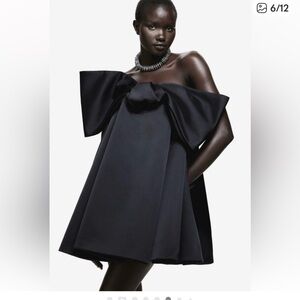 H&M Strapless Black Dress with Bow